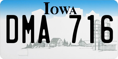 IA license plate DMA716