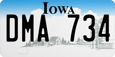 IA license plate DMA734