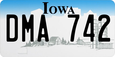 IA license plate DMA742