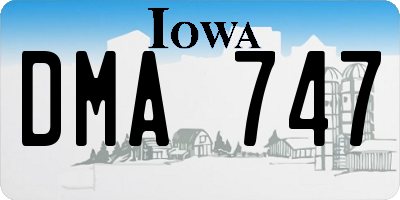 IA license plate DMA747
