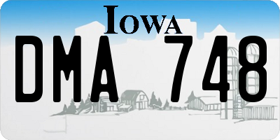 IA license plate DMA748