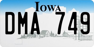 IA license plate DMA749