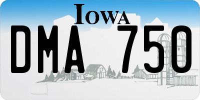 IA license plate DMA750