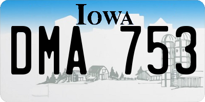 IA license plate DMA753