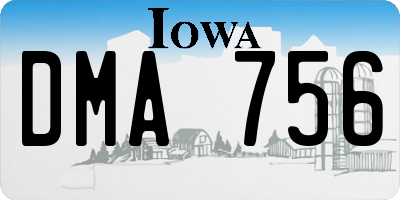 IA license plate DMA756