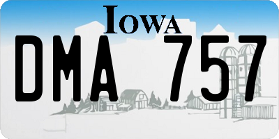IA license plate DMA757
