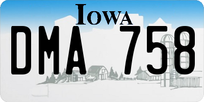 IA license plate DMA758