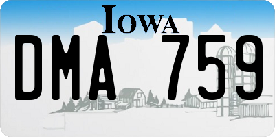 IA license plate DMA759