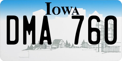 IA license plate DMA760