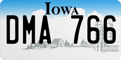 IA license plate DMA766