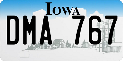 IA license plate DMA767