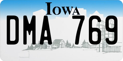 IA license plate DMA769