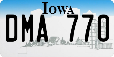 IA license plate DMA770