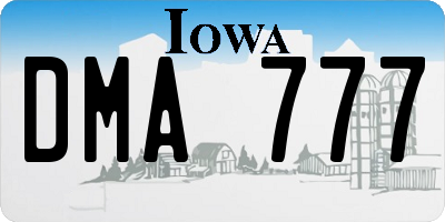 IA license plate DMA777