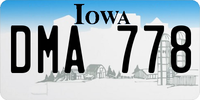 IA license plate DMA778