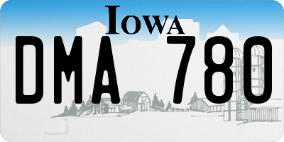 IA license plate DMA780