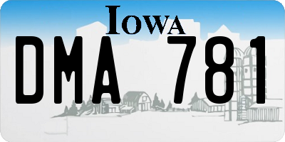 IA license plate DMA781