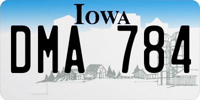 IA license plate DMA784