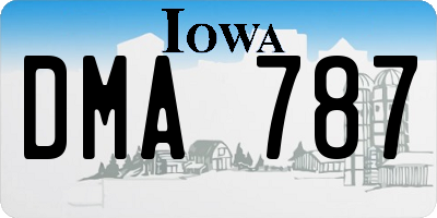 IA license plate DMA787