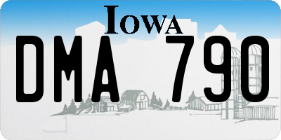 IA license plate DMA790