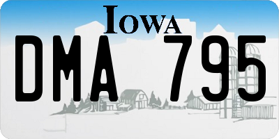 IA license plate DMA795