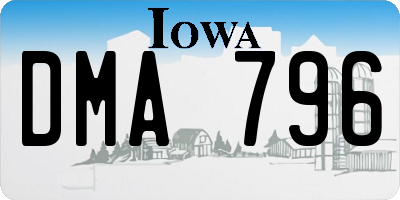 IA license plate DMA796