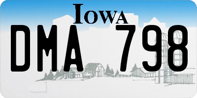 IA license plate DMA798