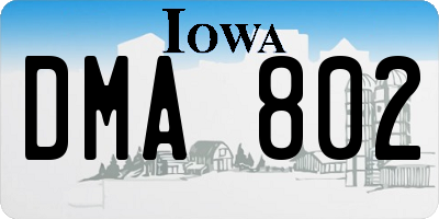 IA license plate DMA802
