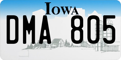 IA license plate DMA805