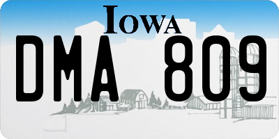 IA license plate DMA809
