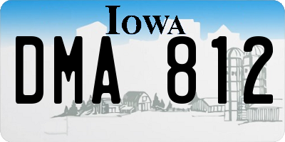 IA license plate DMA812