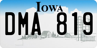 IA license plate DMA819