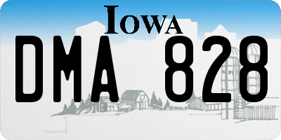 IA license plate DMA828