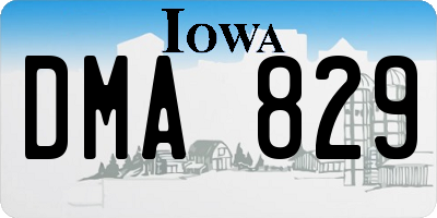 IA license plate DMA829