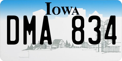 IA license plate DMA834