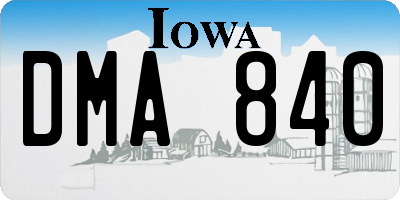 IA license plate DMA840