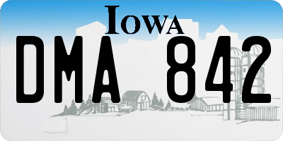 IA license plate DMA842