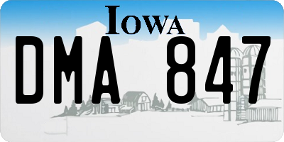 IA license plate DMA847