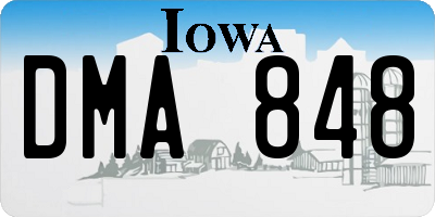 IA license plate DMA848