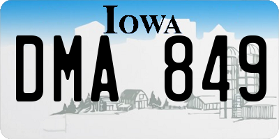IA license plate DMA849