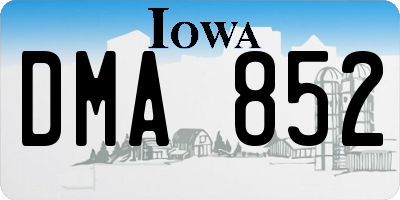 IA license plate DMA852