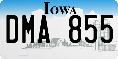 IA license plate DMA855