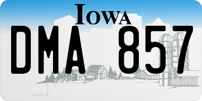 IA license plate DMA857