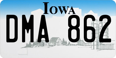IA license plate DMA862