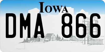 IA license plate DMA866
