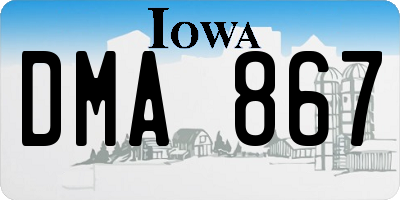 IA license plate DMA867