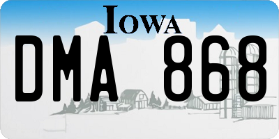 IA license plate DMA868