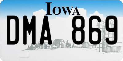 IA license plate DMA869