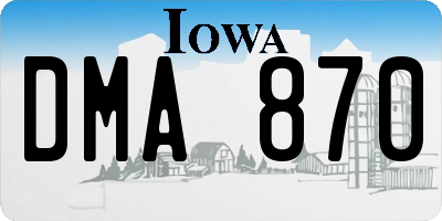 IA license plate DMA870
