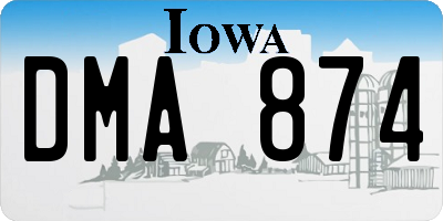 IA license plate DMA874